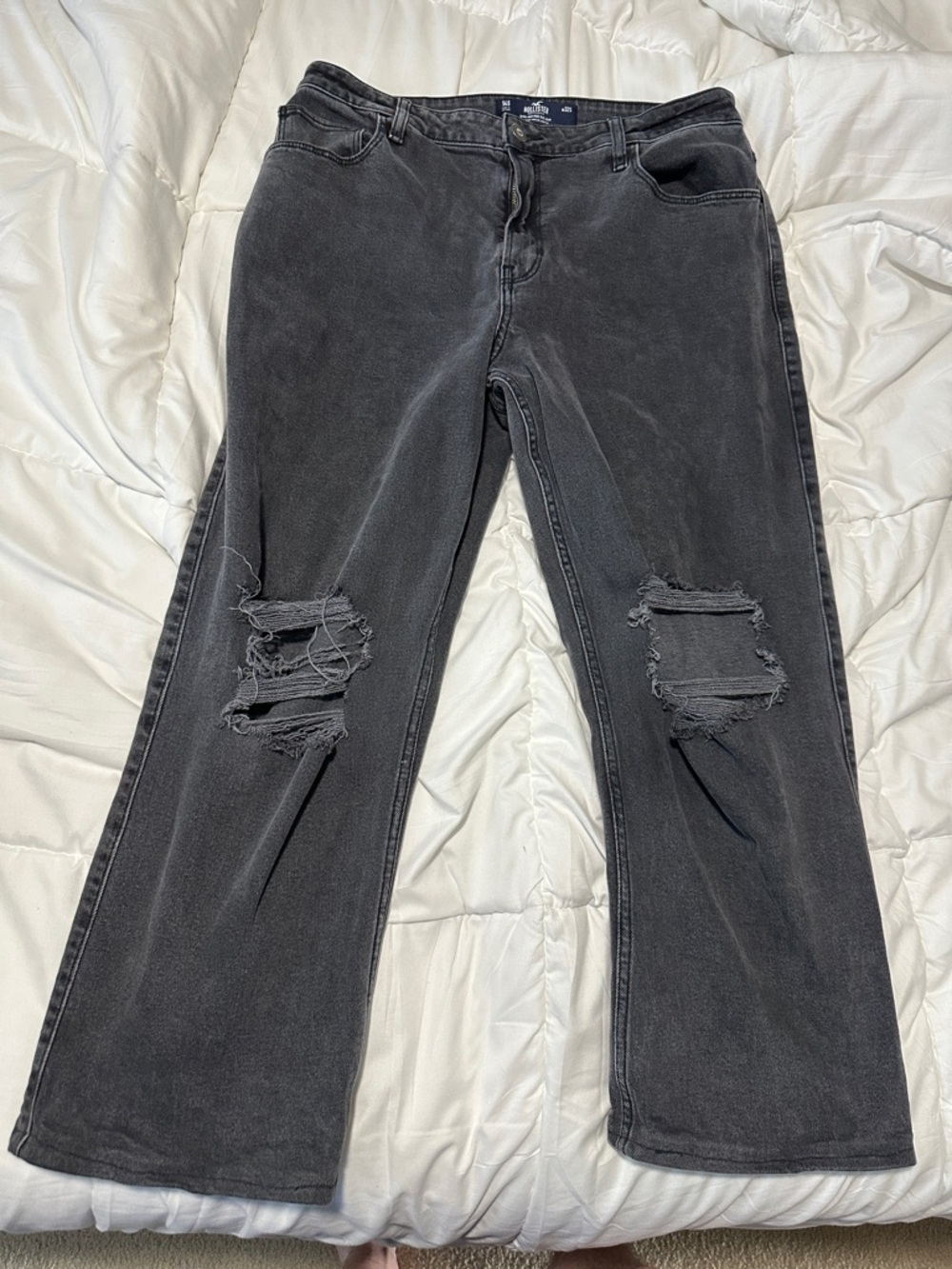 Hollister Black Distressed Bootcut Jeans